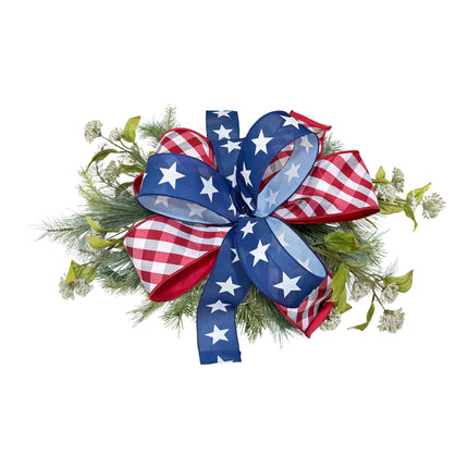 Red/White Bias Check and Blue Large White Stars|2 Rolls |20 Yards