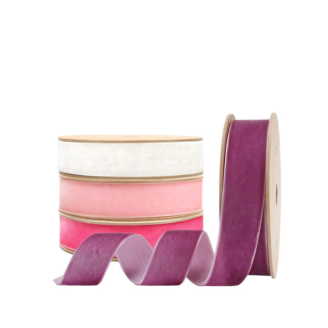 Classy Touch Pastel Pink Velvet Ribbon Bundle 4 Rolls |40 Yards LaRibbons and Crafts