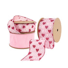 3-spool Valentine ribbon set: pink, red glitter hearts/XO, wired for shaping