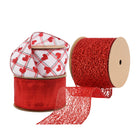 Valentines Day-Heart on Bias Plaid & Mesh &Metallic | 3 Rolls