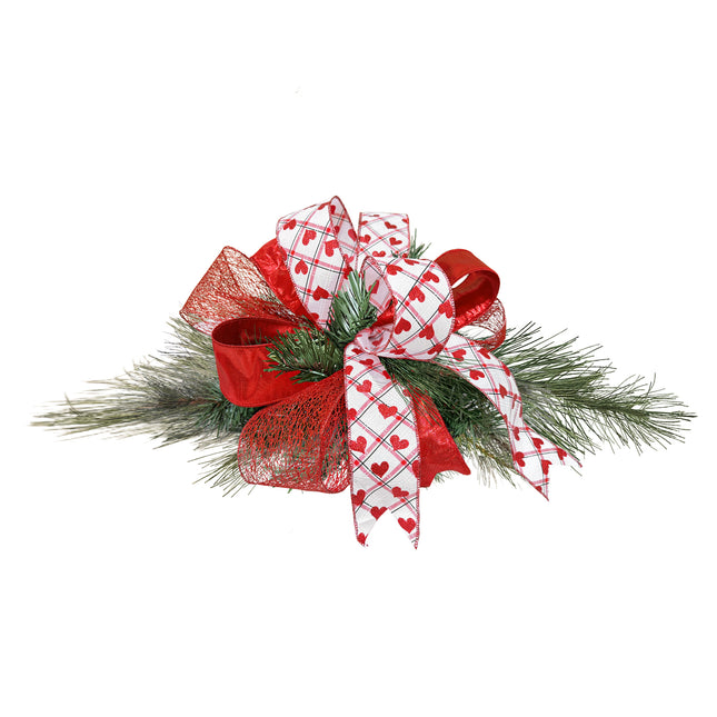 Valentines Day-Heart on Bias Plaid & Mesh &Metallic | 3 Rolls