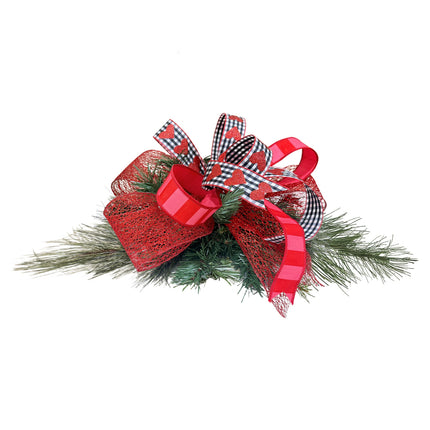 Valentines Day Ribbons Set bow: mixed wired ribbons—ideal for Valentine wreath/gift decor.