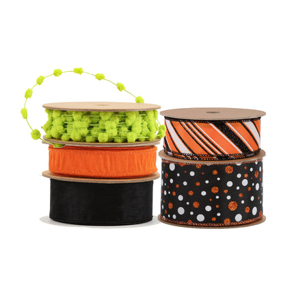 Halloween Ribbon Set B – 5 Rolls Craft DIY Bundle