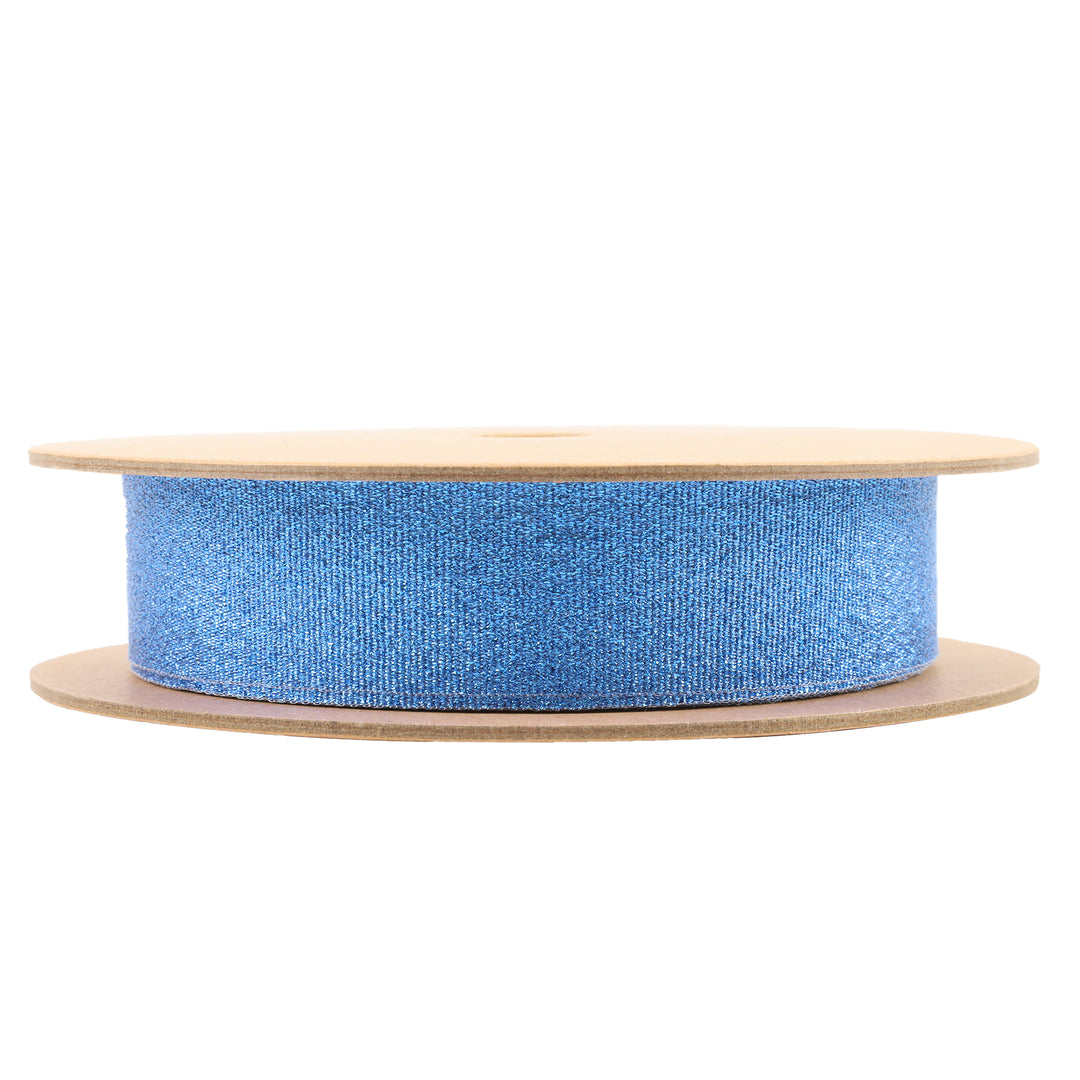 1" Metallic Grosgrain Ribbon | 25 Yards | Blue