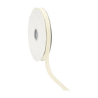 Premium off white grosgrain ribbon roll with woven ribbed texture