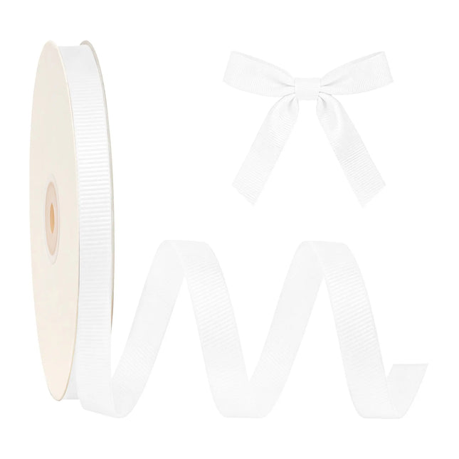 Textured Grosgrain Ribbon | White (029)
