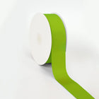 Spool of Kiwi grosgrain ribbon, unrolled to display its textured weave.