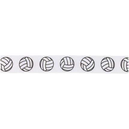 1" Printed Grosgrain Ribbon | Volleyballs on White | 25 Yard Roll LaRibbons and Crafts