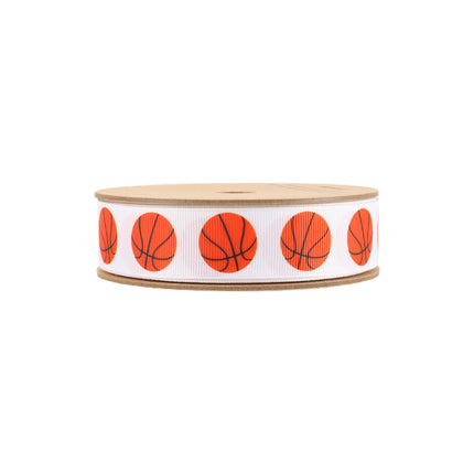 Basketball Team Spirit Wired Ribbon Set -4- Pack Premium Craft Ribbon for Wreaths & Game Day Decor |5 Rolls |80 Yards