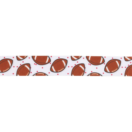 Orange Dupioni Ribbon with Glittered Pinstripes Ribbons Assorted with Footballs Pattern Grosgrain|4 Rolls |55 Yards LaRibbons and Crafts