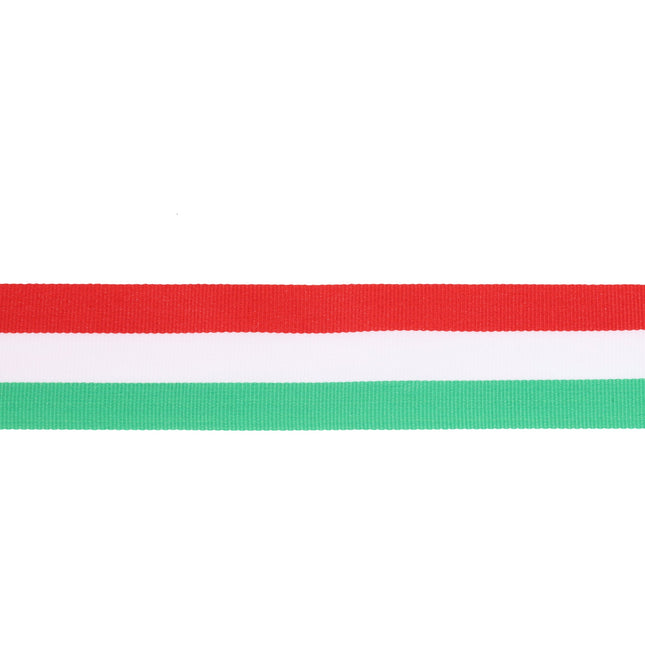 1 1/2" Striped Ribbon | Green/White/Red | 100 Yard Roll LaRibbons and Crafts