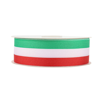 1 1/2" Striped Ribbon | Green/White/Red | 100 Yard Roll LaRibbons and Crafts