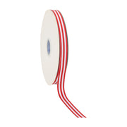 5/8" Striped Ribbon | Red/White | 10 Yard Roll
