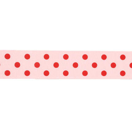 7/8" Printed Dots Textured Grosgrain Ribbon | Lt Pink (117) | 25 Yard Roll LaRibbons and Crafts