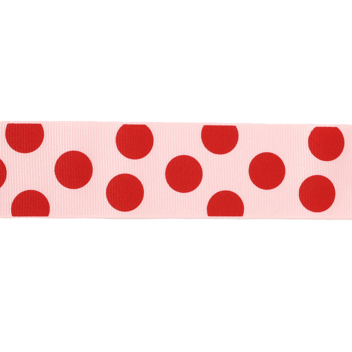 1 1/2" Printed Dots Textured Grosgrain Ribbon | Lt Pink (117) | 25 Yard Roll