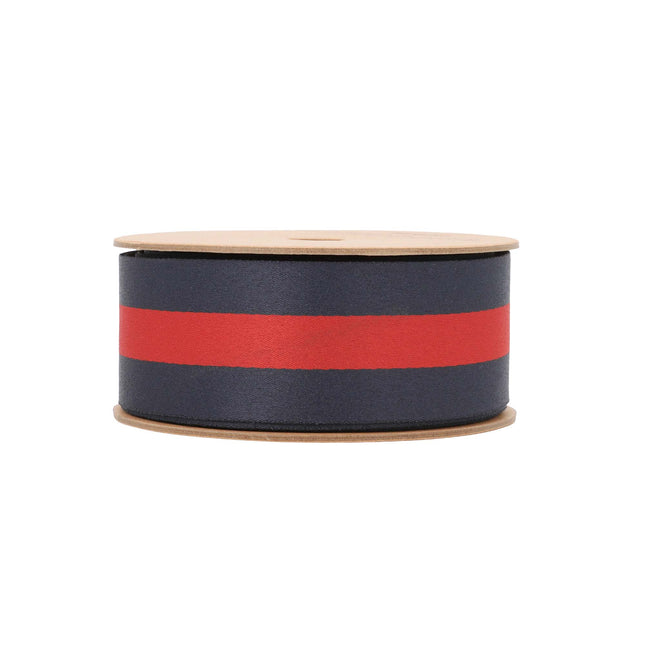 1 1/2" Blue Red Striped Ribbon | 10 Yard Roll LA Ribbons Wholesale