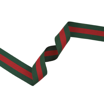 1 1/2" Green Red Striped Ribbon | 10 Yard Roll LA Ribbons Wholesale