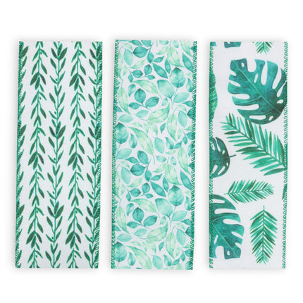 2.5" Tropical Vines/Monstera/Leaves Wired Ribbon Bundle - 3 Rolls/30 Yards Total LaRibbons and Crafts
