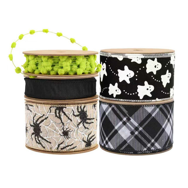Halloween Ribbon Set 03 – 5 Rolls Craft DIY Deal Bundle LaRibbons and Crafts