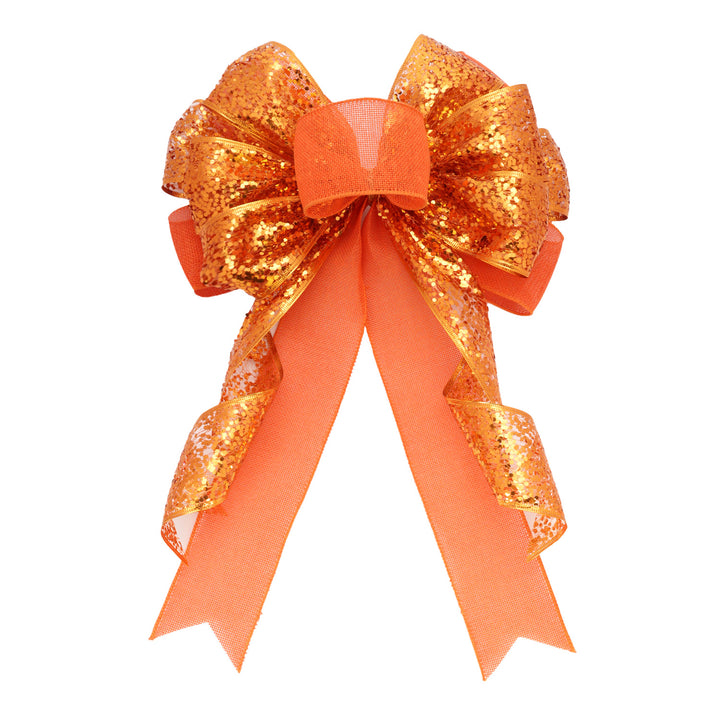 2 1/2" Faux Linen Wired Ribbon | Tangerine | 10 Yard Roll