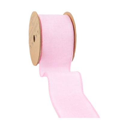 2 1/2" Wired Ribbon | Pale Pink Linen | 10 Yard Roll LaRibbons and Crafts