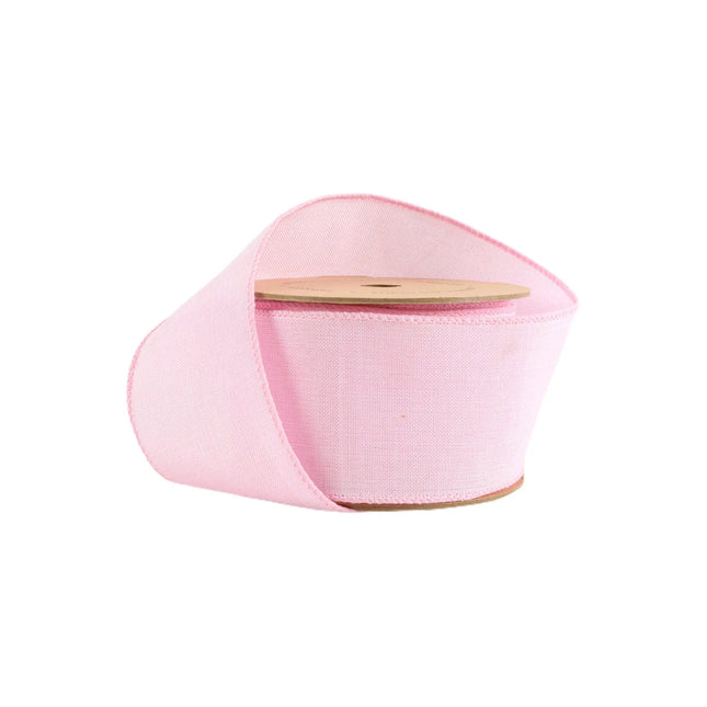 2 1/2" Wired Ribbon | Pale Pink Linen | 10 Yard Roll LaRibbons and Crafts