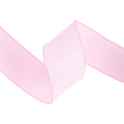 2 1/2" Wired Ribbon | Pale Pink Linen | 10 Yard Roll LaRibbons and Crafts