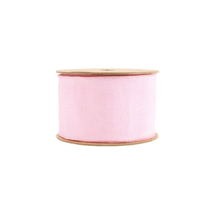 2 1/2" Wired Ribbon | Pale Pink Linen | 10 Yard Roll LaRibbons and Crafts