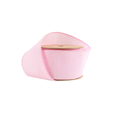 2 1/2" Wired Ribbon | Pale Pink Linen | 10 Yard Roll LaRibbons and Crafts
