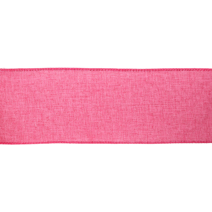 2 1/2" Wired Ribbon | Bright Pink Linen