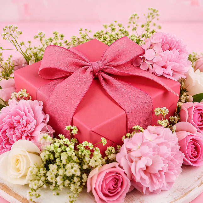 2 1/2" Wired Ribbon in Bright Pink Linen ,Perfect for gift wrapping