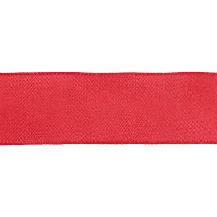 2 1/2" Wired Ribbon | Dark Red Linen | 10 Yard Roll LaRibbons and Crafts