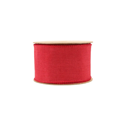 2 1/2" Wired Ribbon | Dark Red Linen | 10 Yard Roll LaRibbons and Crafts