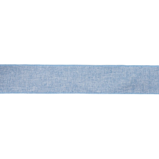 2 1/2" Linen Wired Ribbon | Blue Linen | 10 Yard Roll LaRibbons and Crafts