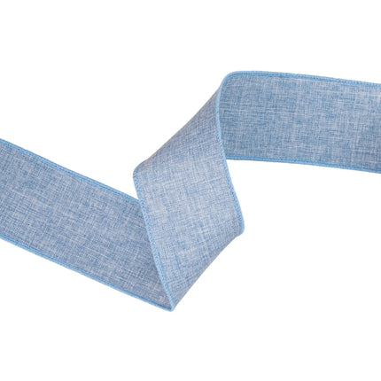 2 1/2" Linen Wired Ribbon | Blue Linen | 10 Yard Roll LaRibbons and Crafts