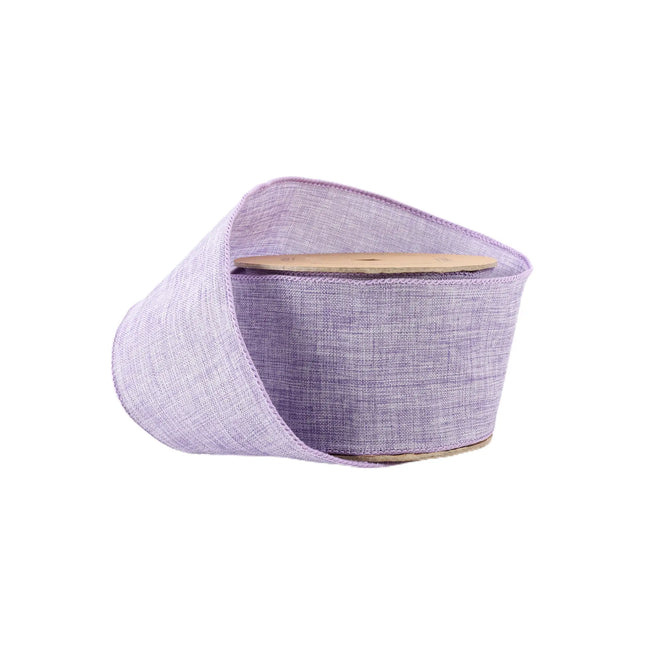 2 1/2" Wired Ribbon | Lavender Linen | 10 Yard Roll LaRibbons and Crafts
