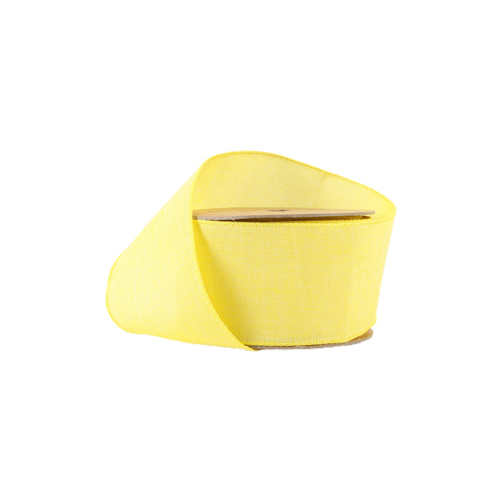 2 1/2" Wired Ribbon | Yellow Linen