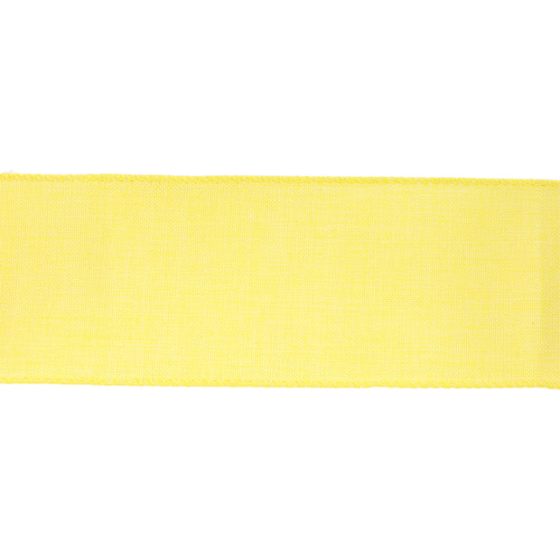 2 1/2" Wired Ribbon | Yellow Linen