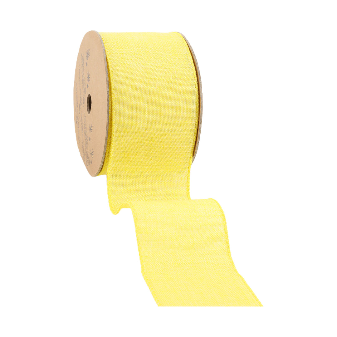 2 1/2" Wired Ribbon | Yellow Linen