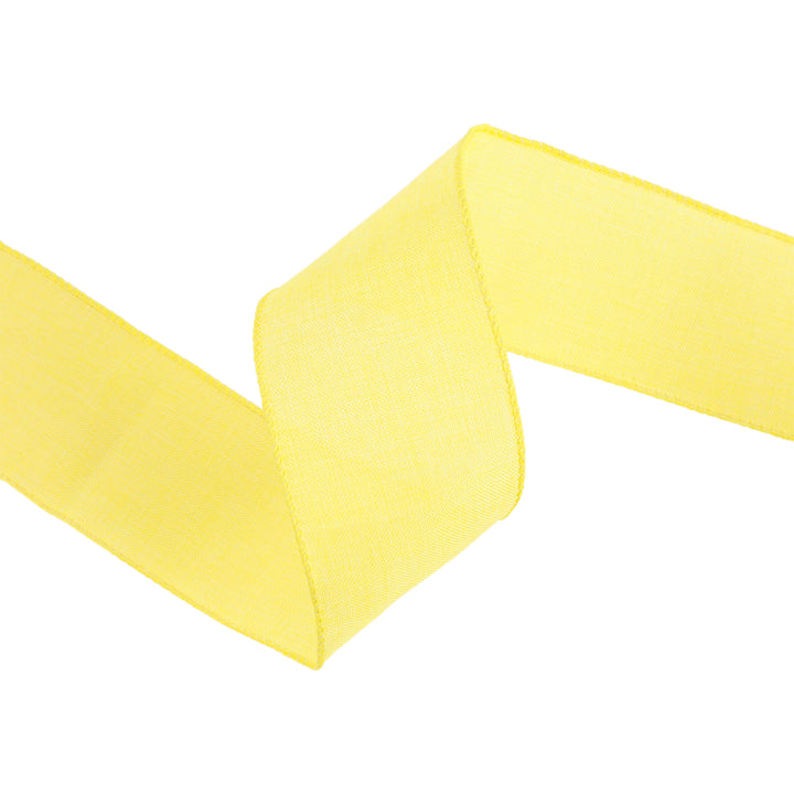 2 1/2" Wired Ribbon | Yellow Linen