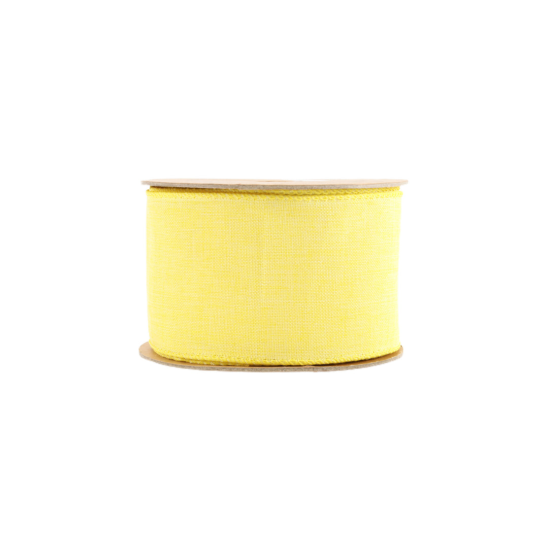 2 1/2" Wired Ribbon | Yellow Linen