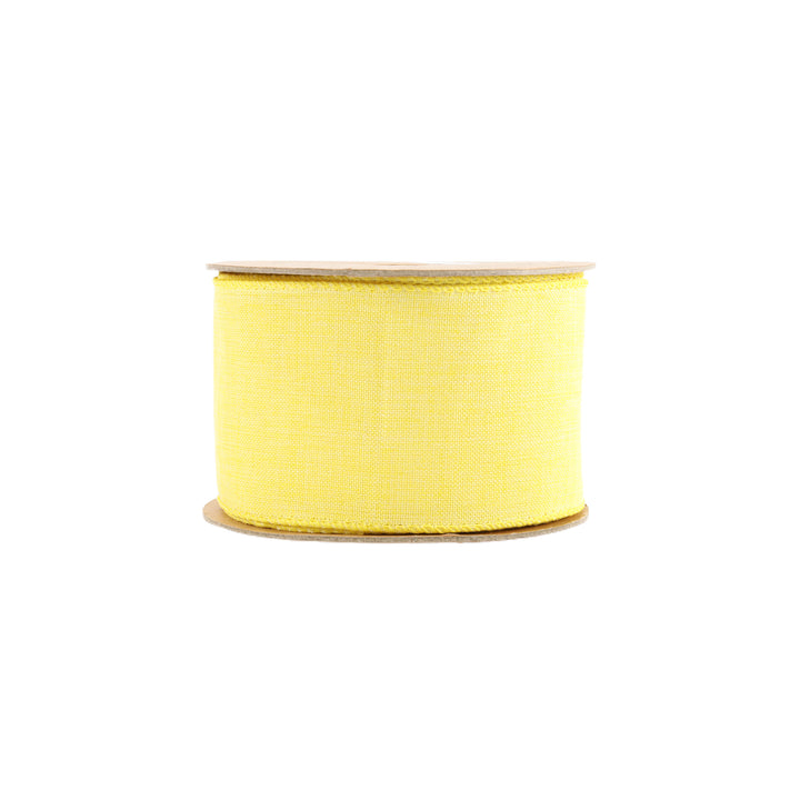 2 1/2" Wired Ribbon | Yellow Linen