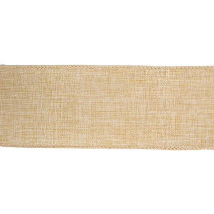 2 1/2" Wired Ribbon | Natural Linen | 10 Yard Roll LaRibbons and Crafts