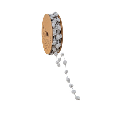 8mm Wired Pom Pom | Grey | 25 Yard Roll LaRibbons and Crafts