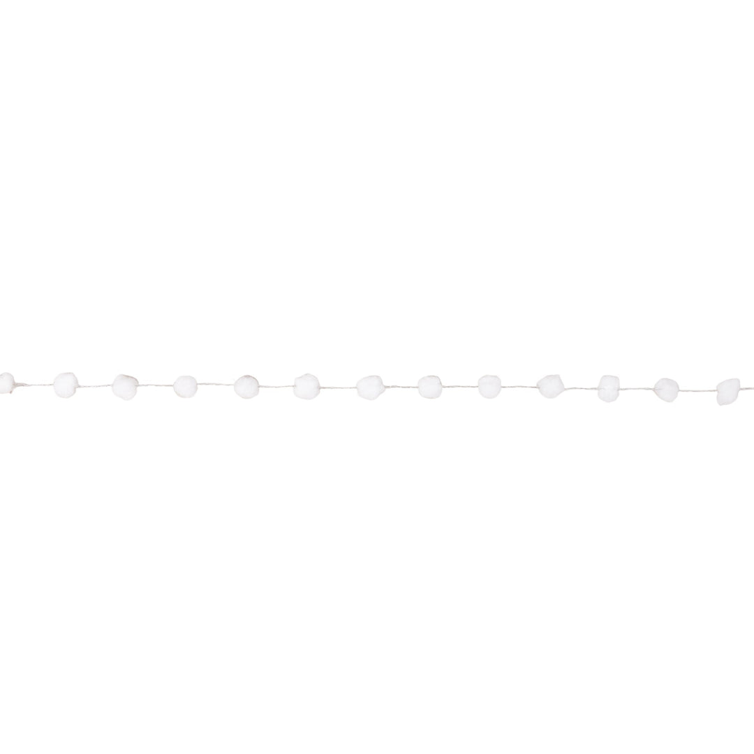 8mm Wired Pom Pom | White | 25 Yard Roll LaRibbons and Crafts