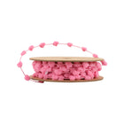 8mm Wired Pom Pom | Pink | 25 Yard Roll LaRibbons and Crafts