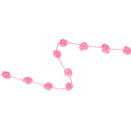 8mm Wired Pom Pom | Pink | 25 Yard Roll LaRibbons and Crafts
