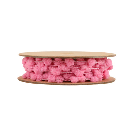 8mm Wired Pom Pom | Pink | 25 Yard Roll LaRibbons and Crafts