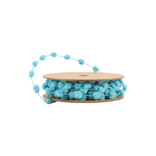 8mm Wired Pom Pom | Blue | 25 Yard Roll LaRibbons and Crafts