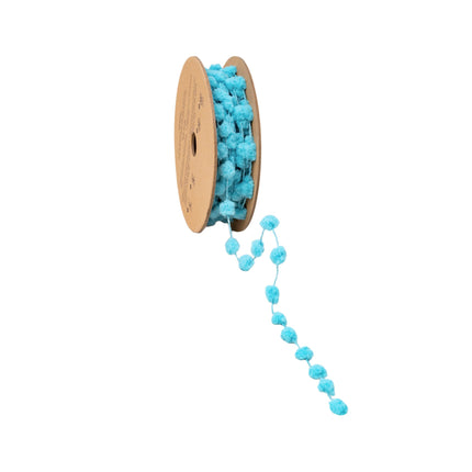 8mm Wired Pom Pom | Blue | 25 Yard Roll LaRibbons and Crafts